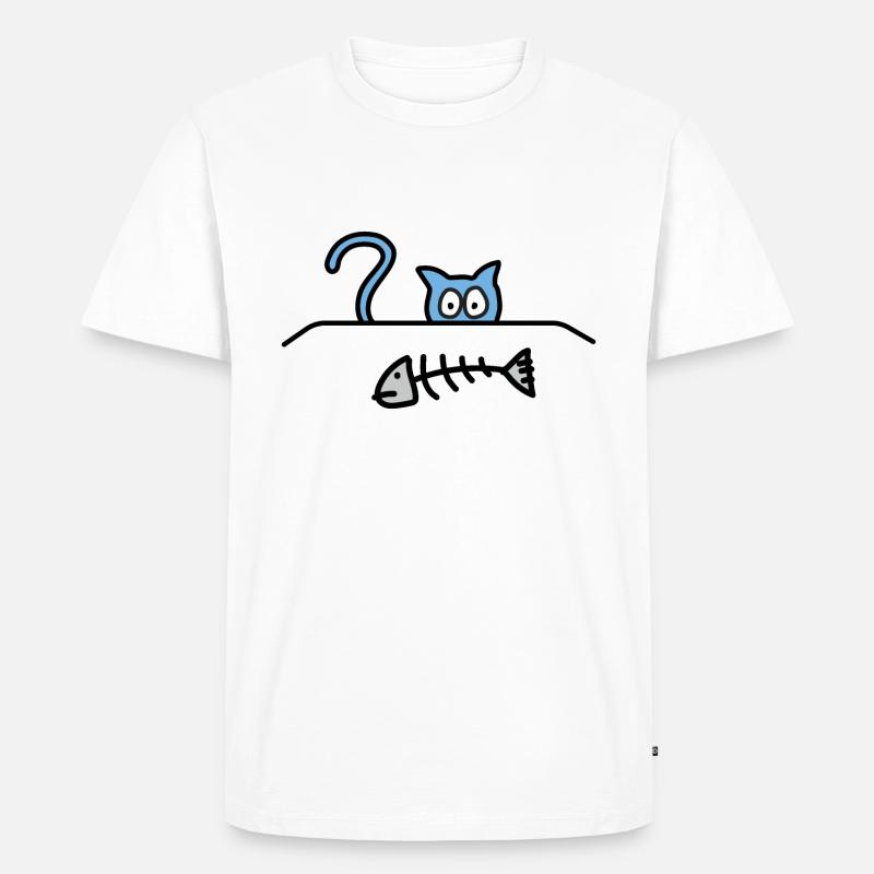 Hungrige Katze - Männer Premium Bio T-Shirt - Weiß