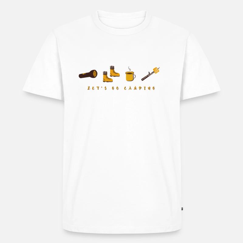 Let s Go Camping - Männer Premium Bio T-Shirt - Weiß