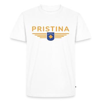 Pristina Kosovo Fan T-Shirt Design - T-shirt Premium bio Homme - blanc - Devant - Nico (187cm)