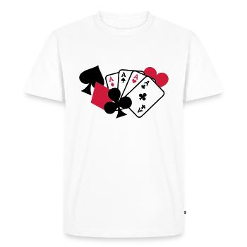 Poker - T-shirt Premium bio Homme - blanc - Devant - Nico (187cm)