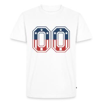 Numéro 00 États-Unis - T-shirt Premium bio Homme - blanc - Devant - Nico (187cm)