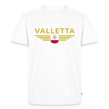 Valletta T-Shirt – Malta Fans Design - Men's Premium Organic T-Shirt - white - Front - Nico (187cm)