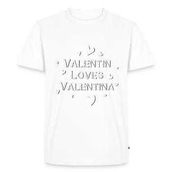 Saint-Valentin Joyeuse Saint-Valentin - T-shirt Premium bio Homme - blanc - Devant - Nico (187cm)