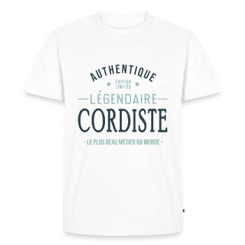 Cordiste légendaire profession métier cordiste - T-shirt Premium bio Homme - blanc - Devant - Nico (187cm)