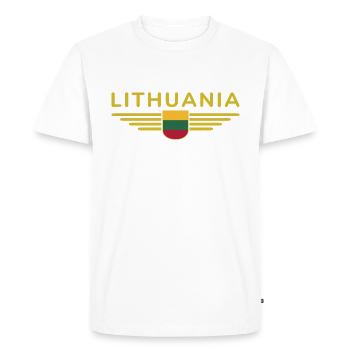 T-shirt Lituanie – Fierté et style - T-shirt Premium bio Homme - blanc - Devant - Nico (187cm)