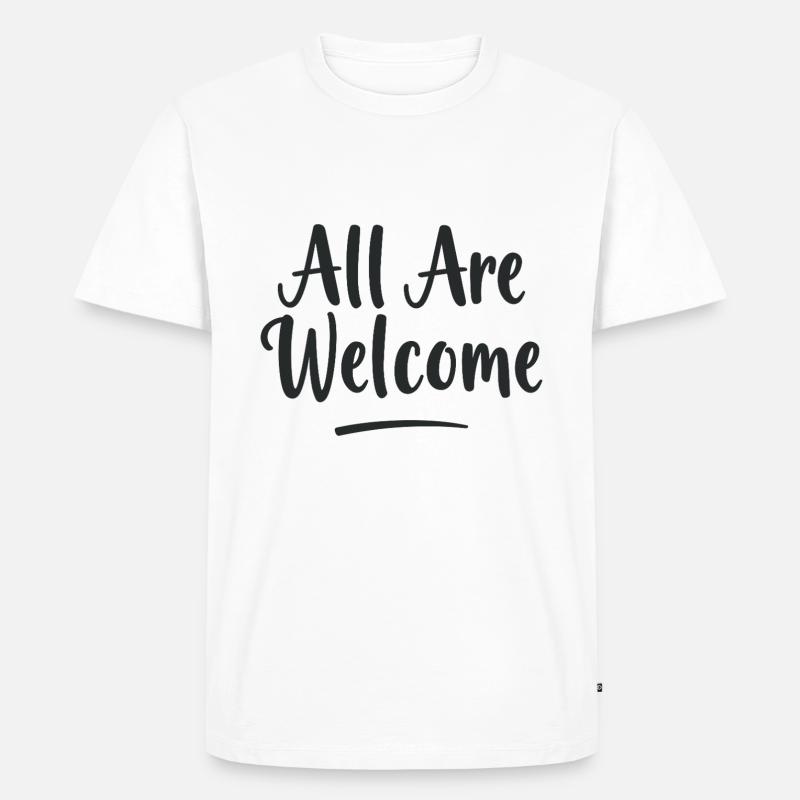 All Are Welcome - Männer Premium Bio T-Shirt - Weiß