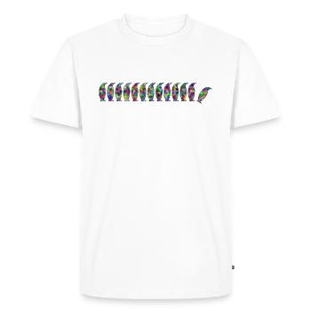 Pingouins avec Gekko - T-shirt Premium bio Homme - blanc - Devant - Nico (187cm)