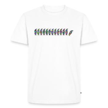 Vitrail des pingouins - Colorglas - T-shirt Premium bio Homme - blanc - Devant - Nico (187cm)