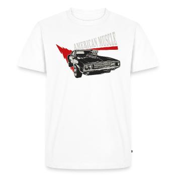 American Muscle Car Dogde Charger V8 compresseur 3 - T-shirt Premium bio Homme - blanc - Devant - Nico (187cm)