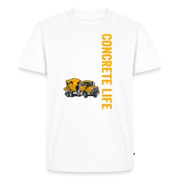 Béton pavé Concrete Life DRAPEAU AMÉRICAIN Beton - T-shirt Premium bio Homme - blanc - Devant - Nico (187cm)