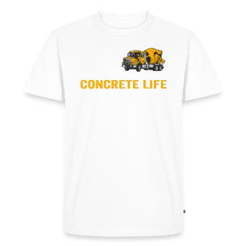 Béton pavé Concrete Life DRAPEAU AMÉRICAIN Beton - T-shirt Premium bio Homme - blanc - Devant - Nico (187cm)