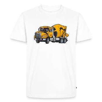 Pavés en béton Ne sous-estimez jamais le béton - T-shirt Premium bio Homme - blanc - Devant - Nico (187cm)
