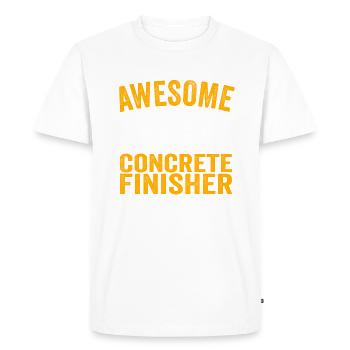 Pavé de béton C’est ce qu’un bétonnière - T-shirt Premium bio Homme - blanc - Devant - Nico (187cm)
