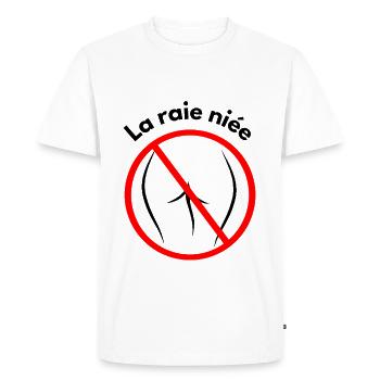 LOGO La raie niée - T-shirt Premium bio Homme - blanc - Devant - Nico (187cm)