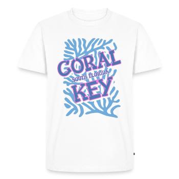 Coral Key south Florida - T-shirt Premium bio Homme - blanc - Devant - Nico (187cm)