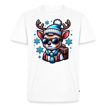 École Renne Écolier Écolier Temps Scolaire Noël - T-shirt Premium bio Homme - blanc - Devant - Nico (187cm)