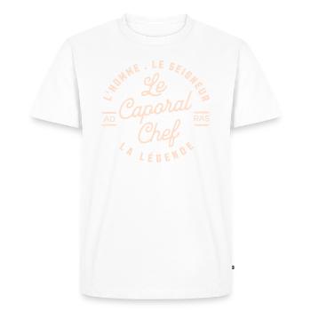 Master Corporal - THE LORD B - Men's Premium Organic T-Shirt - white - Front - Nico (187cm)