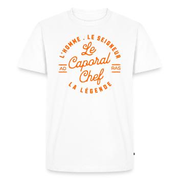 Master Corporal - THE LORD O - Men's Premium Organic T-Shirt - white - Front - Nico (187cm)
