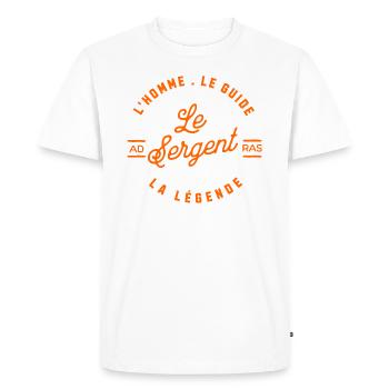 The Sergeant - THE guide O - Men's Premium Organic T-Shirt - white - Front - Nico (187cm)