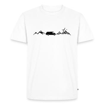 CAMPER BUS RV voiture montagnes - T-shirt Premium bio Homme - blanc - Devant - Nico (187cm)
