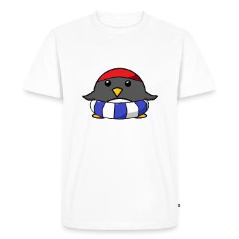 Bonnet de natation Penguin Natation Sport Natation - T-shirt Premium bio Homme - blanc - Devant - Nico (187cm)