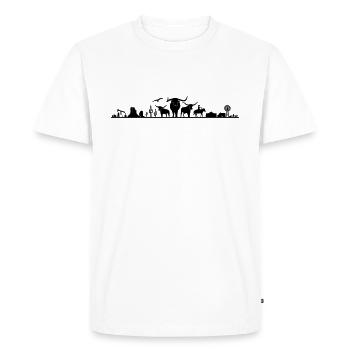 Cowboy Steppe Ranch Texas USA Skyline - Men's Premium Organic T-Shirt - white - Front - Nico (187cm)