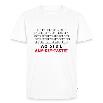 Where is the Any Key button? Any Key - Men's Premium Organic T-Shirt - white - Front - Nico (187cm)