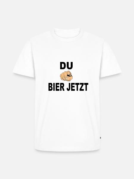 Bier jetzt - Männer Premium Bio T-Shirt - Weiß