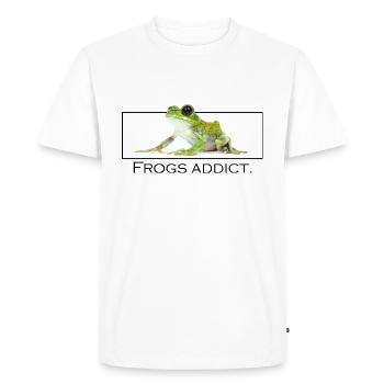 Frogs addict - Men's Premium Organic T-Shirt - white - Front - Nico (187cm)