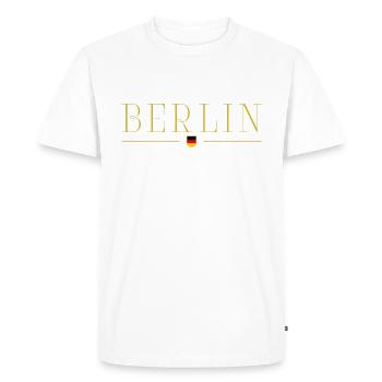 T-shirt au design de style berlinois - T-shirt Premium bio Homme - blanc - Devant - Nico (187cm)