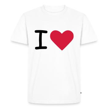 I love - I heart - Men's Premium Organic T-Shirt - white - Front - Nico (187cm)