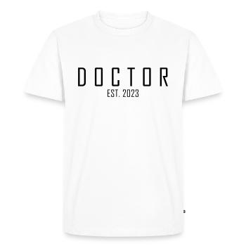 Docteur EST. 2023 - T-shirt Premium bio Homme - blanc - Devant - Nico (187cm)