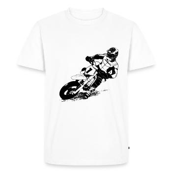 Supermotard - T-shirt Premium bio Homme - blanc - Devant - Nico (187cm)