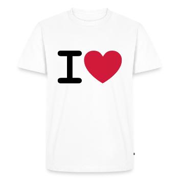 I * heart * - T-shirt Premium bio Homme - blanc - Devant - Nico (187cm)