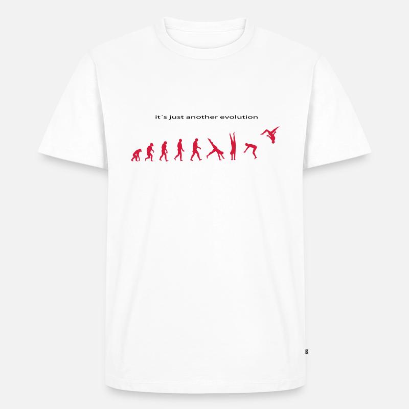 Evolution - Männer Premium Bio T-Shirt - Weiß