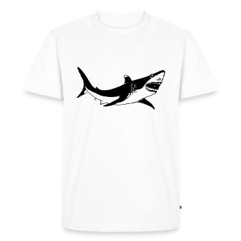 White shark - Men's Premium Organic T-Shirt - white - Front - Nico (187cm)