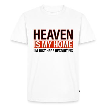 Messages de la Bible Le ciel a juste pardonné - T-shirt Premium bio Homme - blanc - Devant - Nico (187cm)