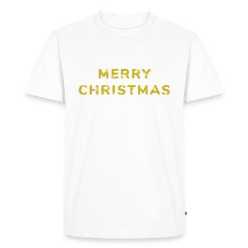 Joyeux Noël : Style festif Or - T-shirt Premium bio Homme - blanc - Devant - Nico (187cm)