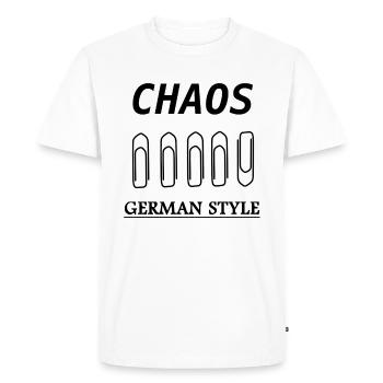 Chaos à l'allemande - T-shirt Premium bio Homme - blanc - Devant - Nico (187cm)
