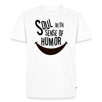Âme avec sens de l'humour - T-shirt Premium bio Homme - blanc - Devant - Nico (187cm)