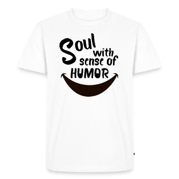 Âme avec sens de l'humour - T-shirt Premium bio Homme - blanc - Devant - Nico (187cm)