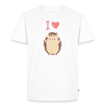 Je coeur hérisson - T-shirt Premium bio Homme - blanc - Devant - Nico (187cm)