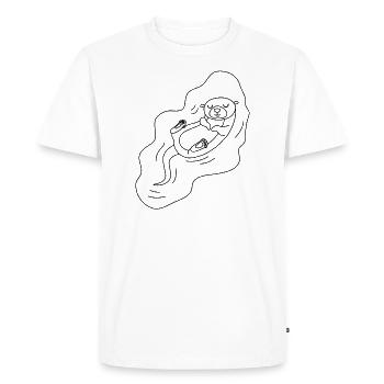 floating otter - Men's Premium Organic T-Shirt - white - Front - Nico (187cm)