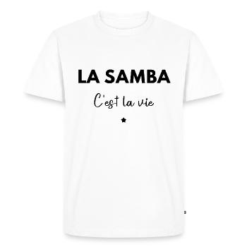 La Samba c’est la vie - T-shirt Premium bio Homme - blanc - Devant - Nico (187cm)