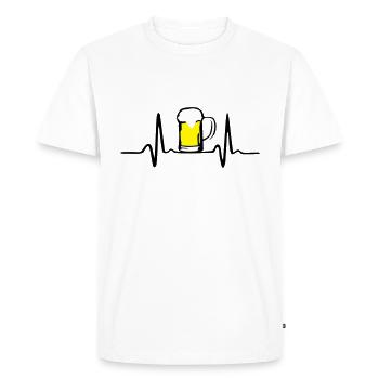 Bier und Herschlag - Männer Premium Bio T-Shirt - Weiß - Vorne - Nico (187cm)