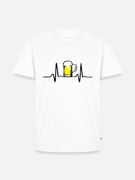 Bier und Herschlag - Männer Premium Bio T-Shirt - Weiß
