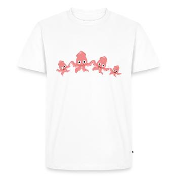 calmar,famille,sépia,famille de calmar - T-shirt Premium bio Homme - blanc - Devant - Nico (187cm)