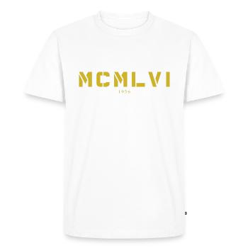 Avec chiffres romains MCMLVI - Fabriqué en 1956 - T-shirt Premium bio Homme - blanc - Devant - Nico (187cm)