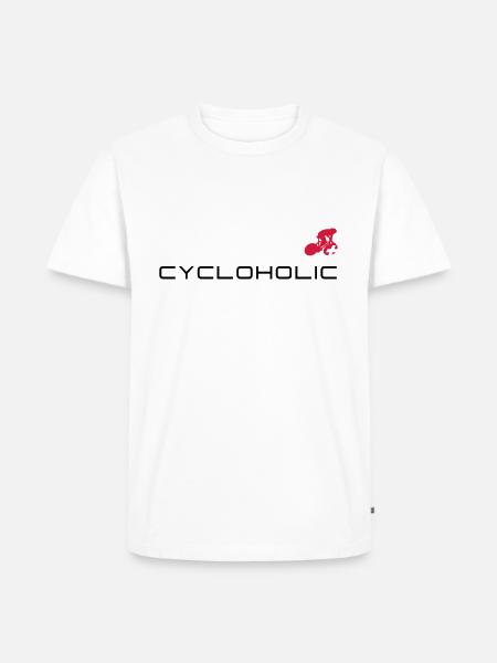 cycloholic - Männer Premium Bio T-Shirt - Weiß