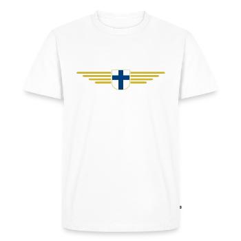 Conception de t-shirts en Finlande – Nordic Style & Nature - T-shirt Premium bio Homme - blanc - Devant - Nico (187cm)